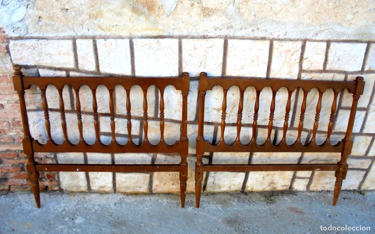 Vintage: CABECERO Y PIE DE CAMA MACIZOS - Foto 1