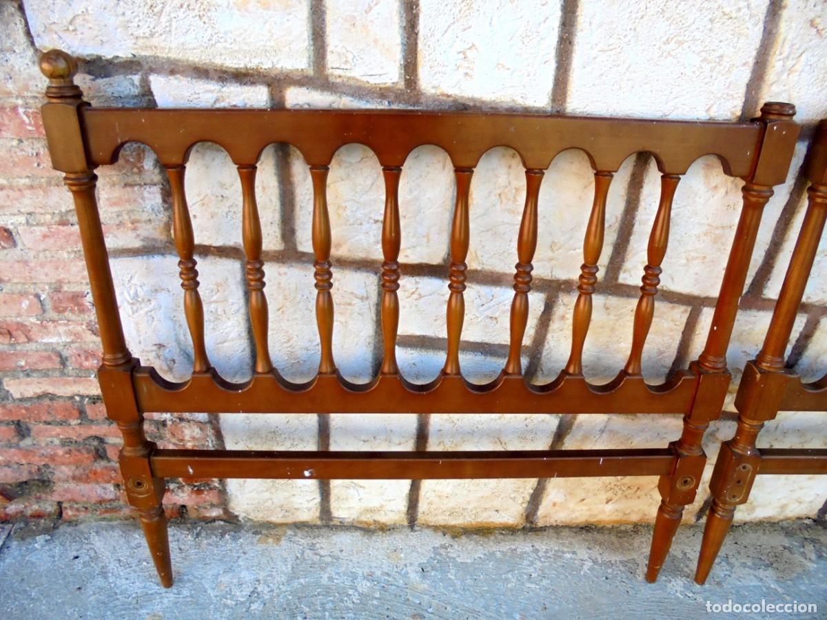 Vintage: CABECERO Y PIE DE CAMA MACIZOS - Foto 2