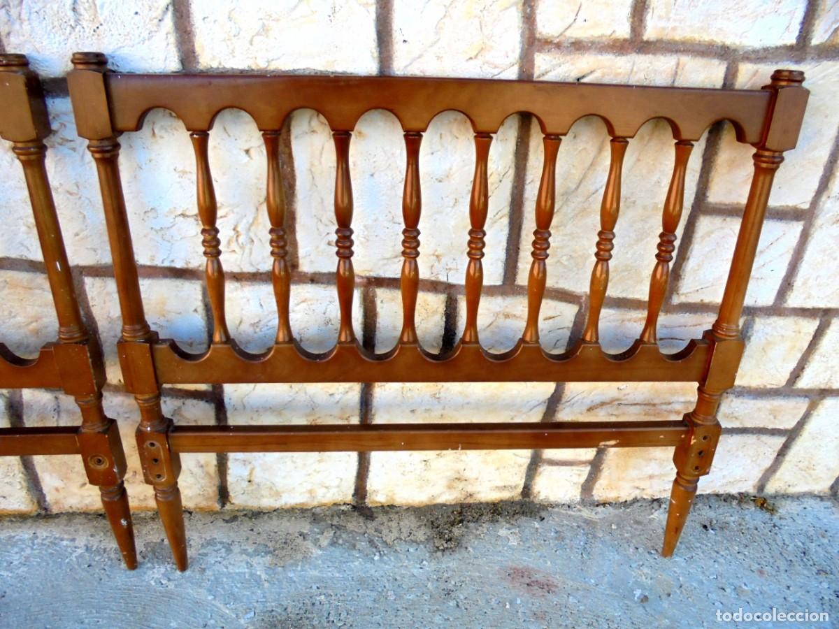Vintage: CABECERO Y PIE DE CAMA MACIZOS - Foto 3