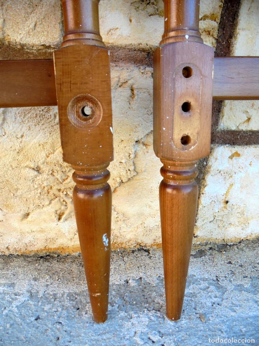 Vintage: CABECERO Y PIE DE CAMA MACIZOS - Foto 7