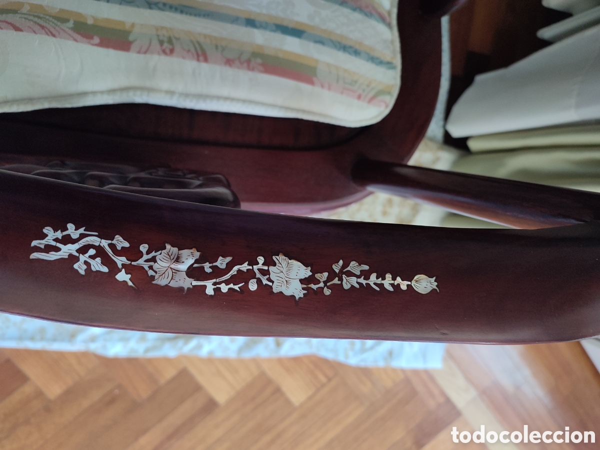 Vintage: Conjunto sal&oacute;n palisandro y n&aacute;car + espejo - Foto 5