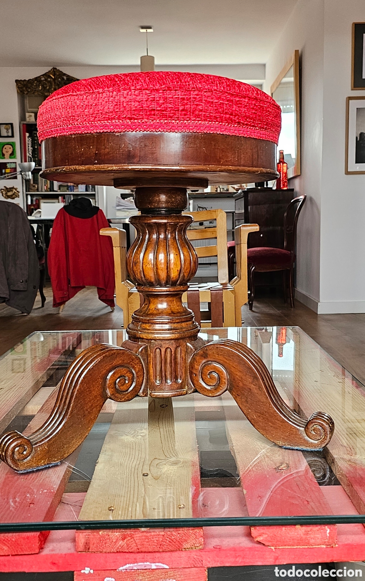 Vintage: Taburete S XIX, anterior 1890 - Foto 3