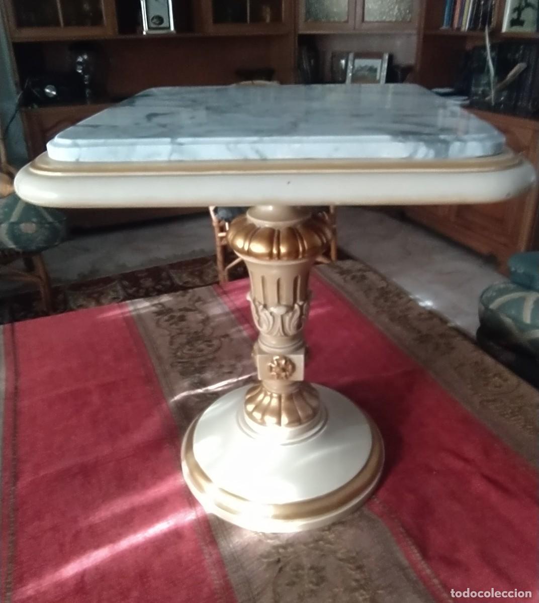Vintage: Mesa blanca madera y marmol. - Foto 3