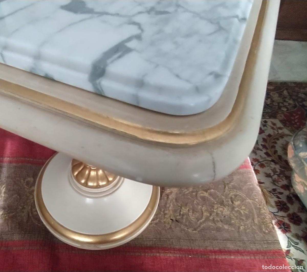 Vintage: Mesa blanca madera y marmol. - Foto 7