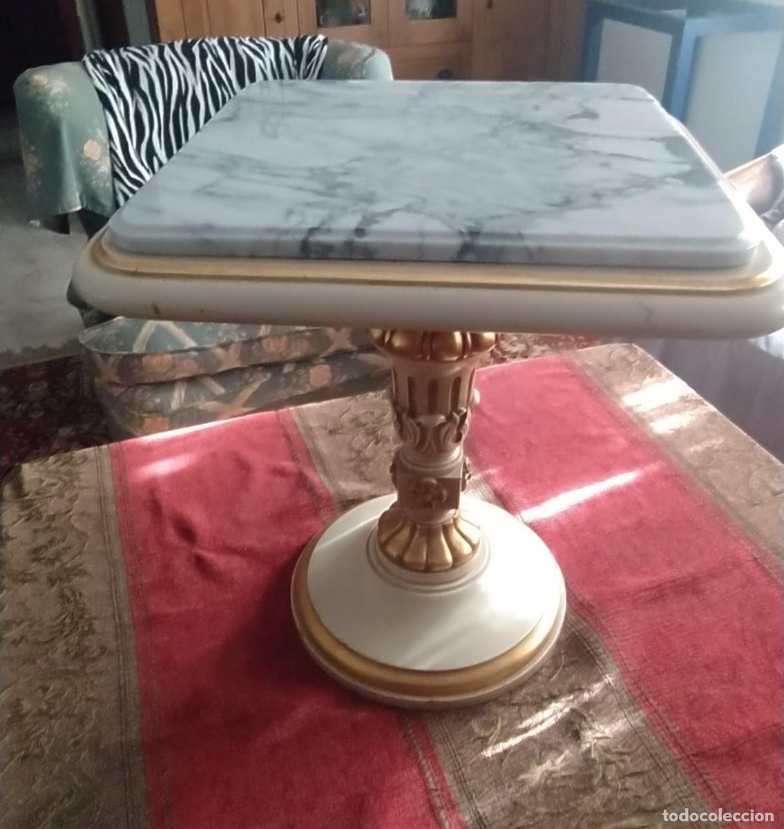Vintage: Mesa blanca madera y marmol. - Foto 9