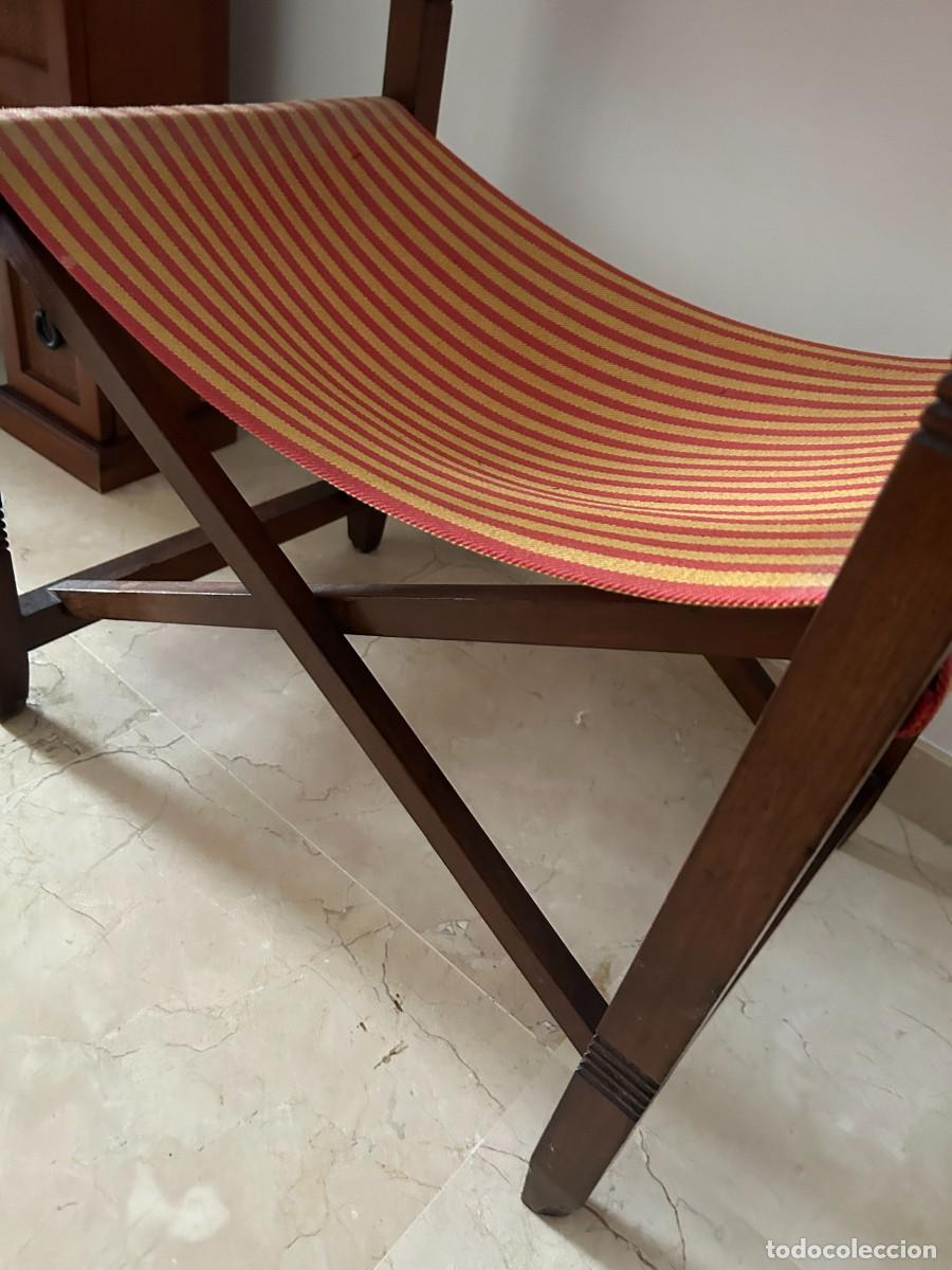 Vintage: BUTACA madera con tela - Foto 3