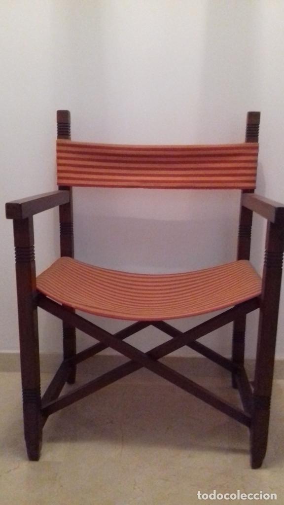 Vintage: BUTACA madera con tela - Foto 5