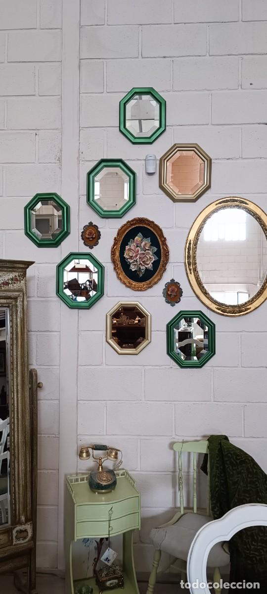 Vintage: CONJUNTO DE ESPEJOS OCTOGONALES. - Foto 1