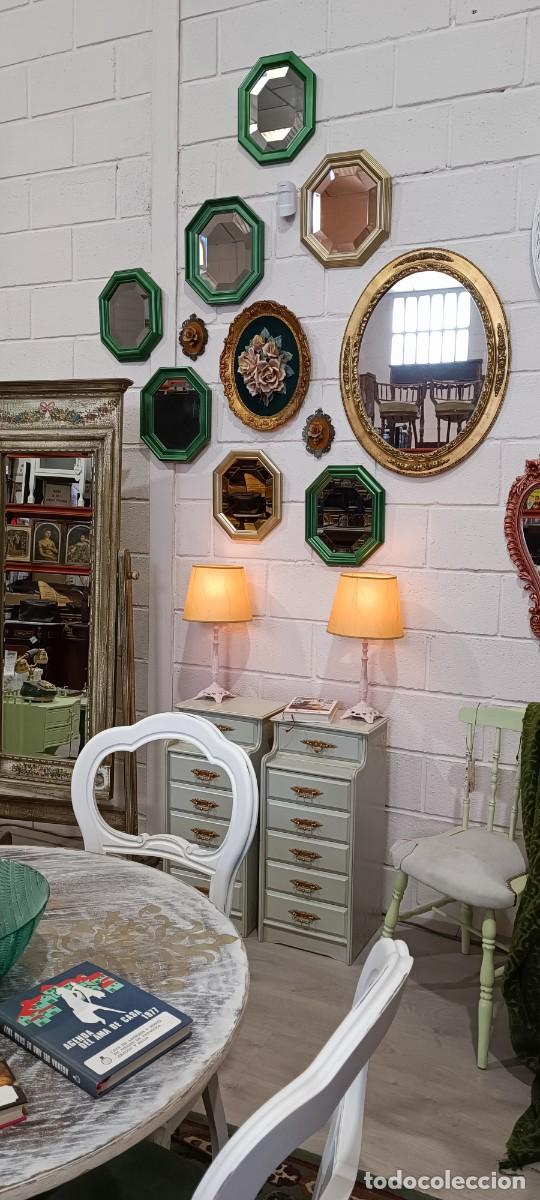 Vintage: CONJUNTO DE ESPEJOS OCTOGONALES. - Foto 2