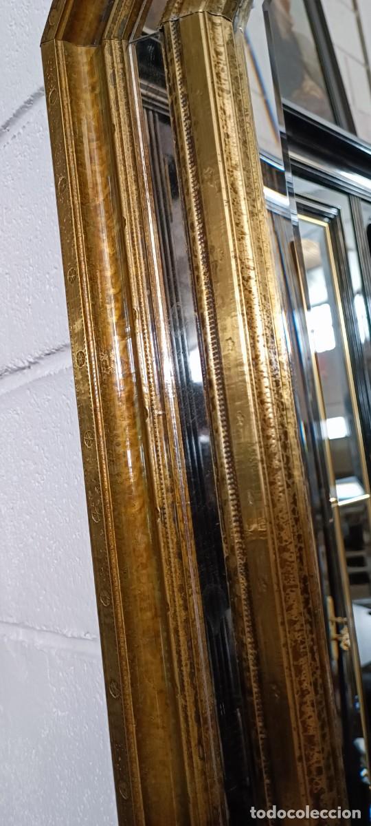 Vintage: ESPEJO OCTOGONAL DE MADERA Y LAT&Oacute;N. - Foto 5