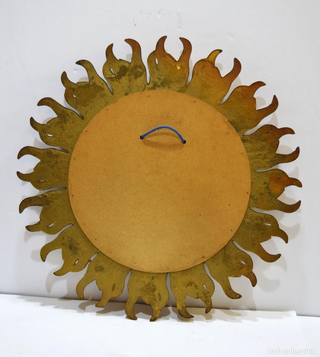 Vintage: Espejo estilo sol madera y cristal convexo - Foto 6