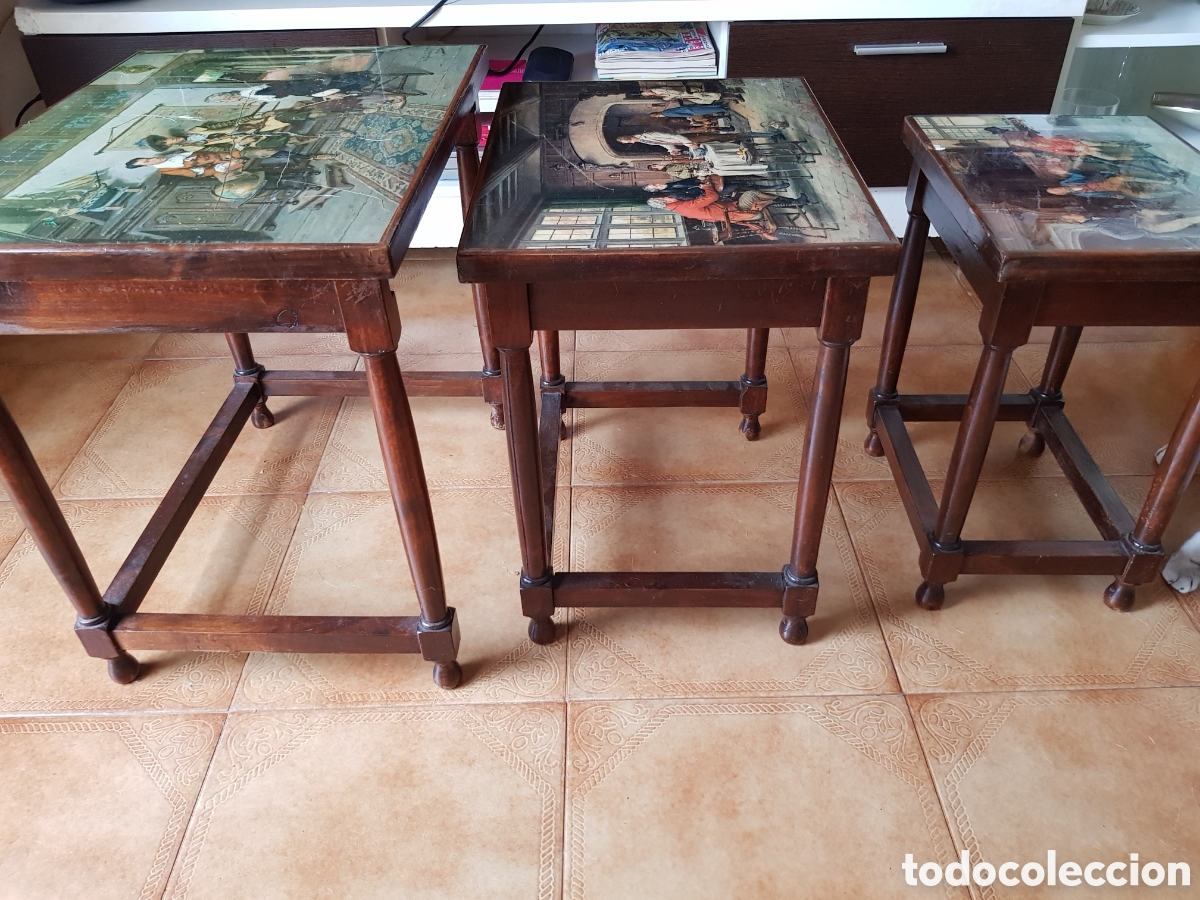 Vintage: Plan quadrille nido de tres mesas de caf&eacute;. - Foto 26