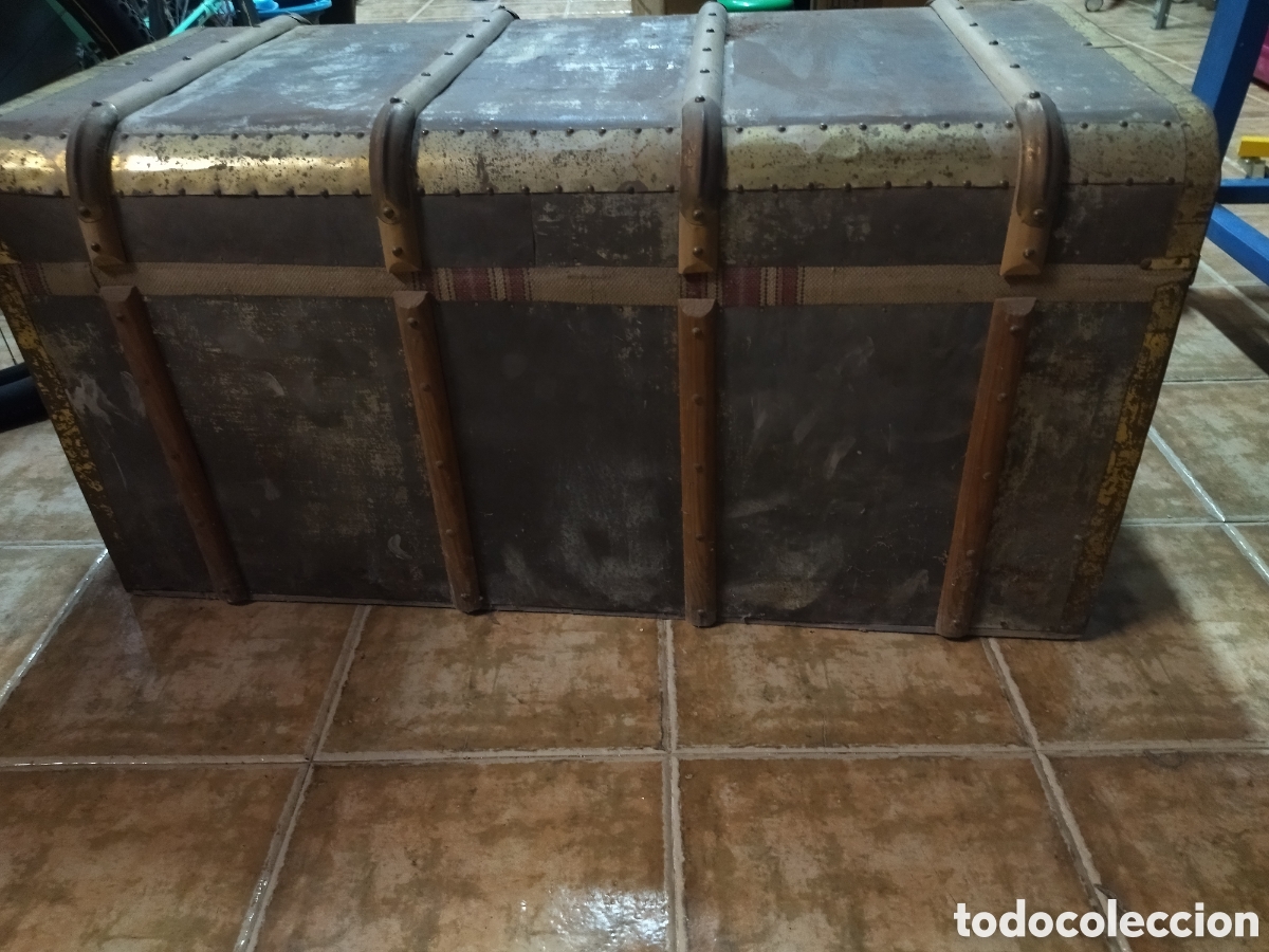 Vintage: Precioso Baul arca de chapa y madera - Foto 4