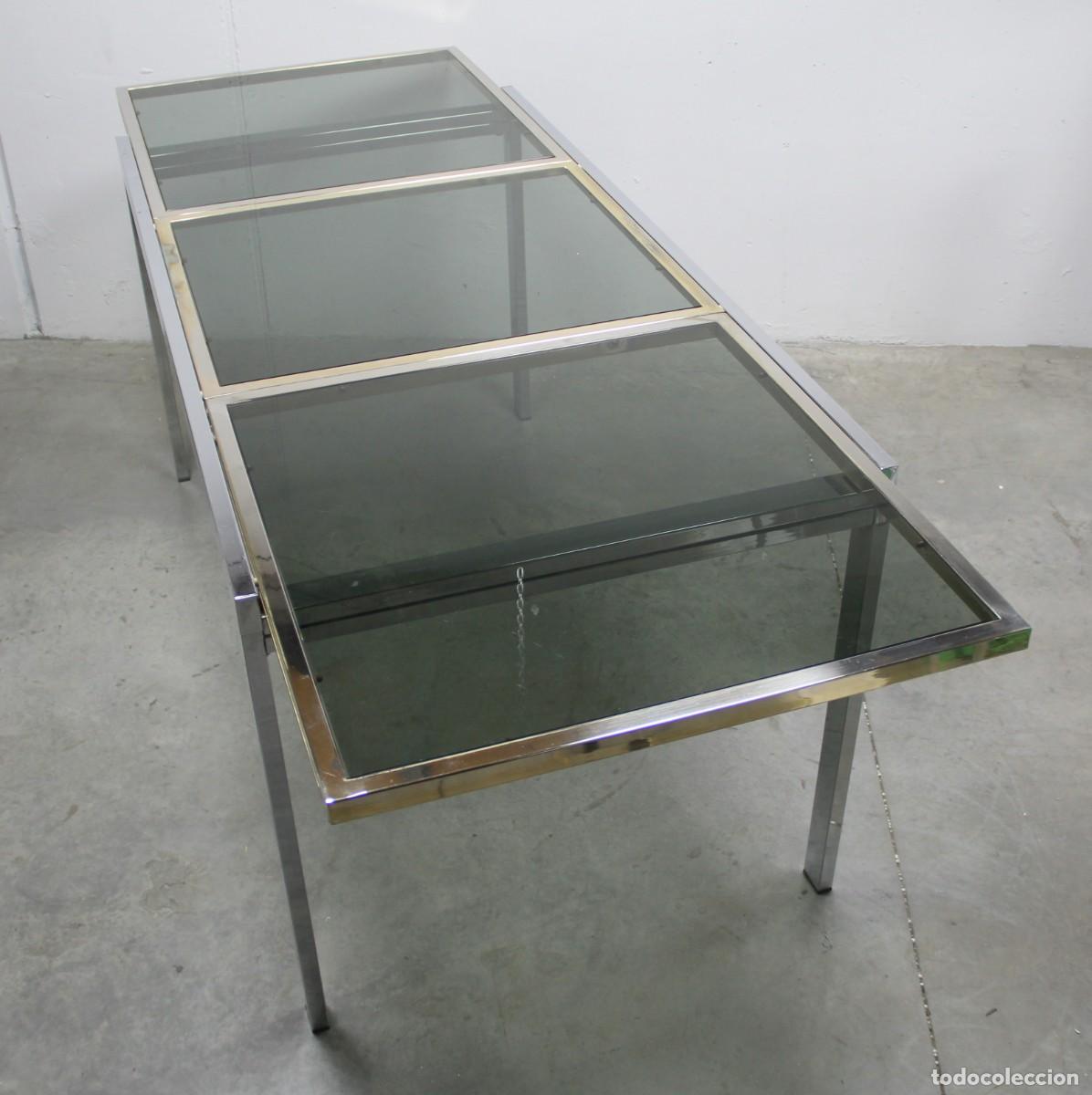 Vintage: Mesa extensible de comedor al gusto de Willy Rizzo - Foto 2