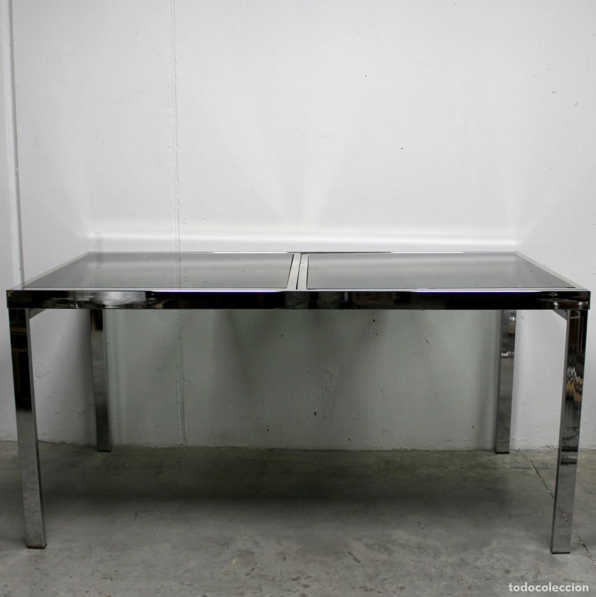 Vintage: Mesa extensible de comedor al gusto de Willy Rizzo - Foto 3