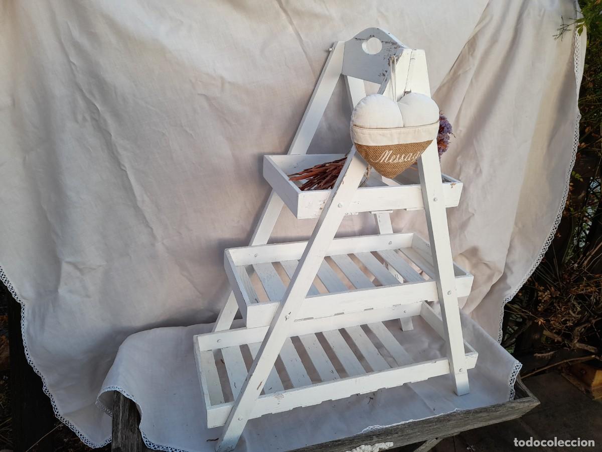 Vintage: Estanter&iacute;a de madera blanca - Foto 3
