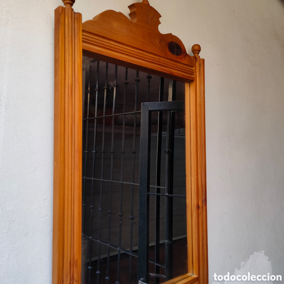 Vintage: ESPEJO DE MADERA. CON REMATES.PIVOTES. - Foto 5