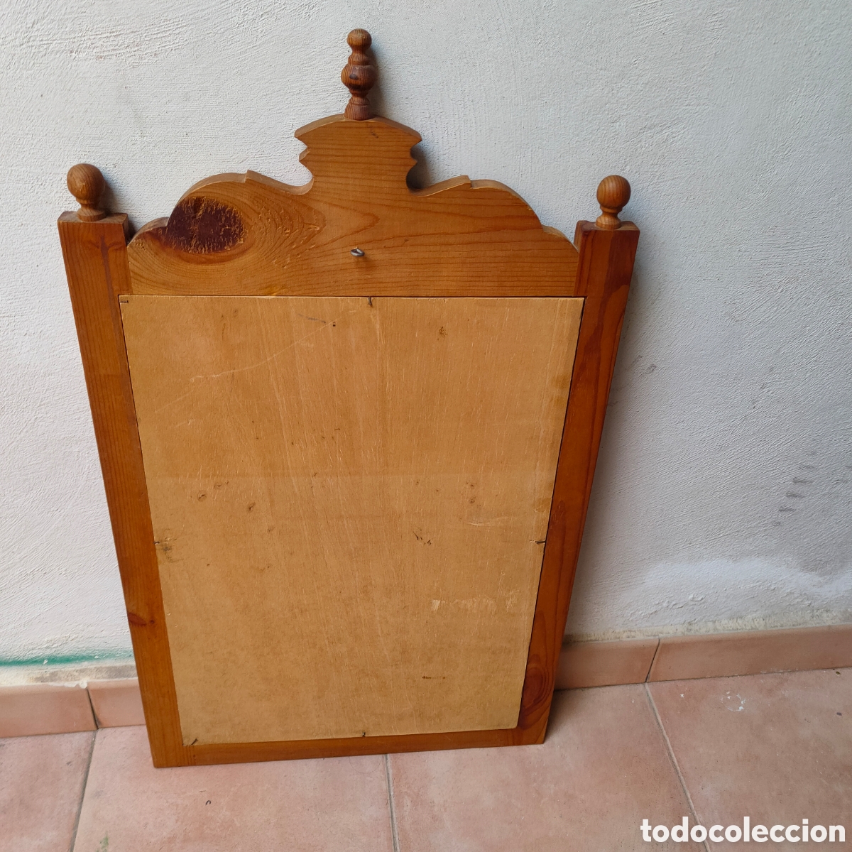 Vintage: ESPEJO DE MADERA. CON REMATES.PIVOTES. - Foto 6