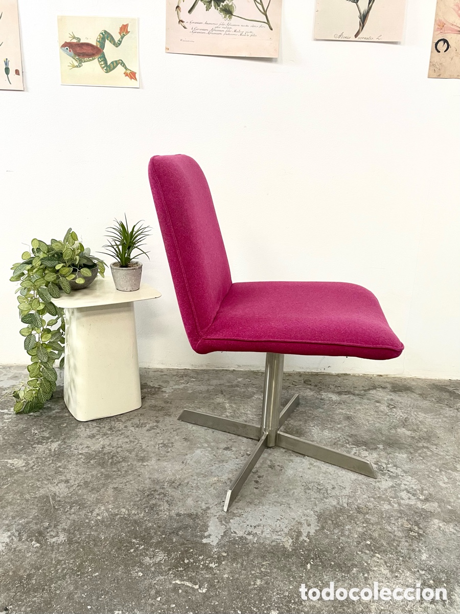 Vintage: Butaca giratoria rosa - Foto 4