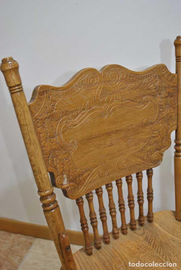 Vintage: CONJUNTO DE TABURETES DE MADERA ROBLE - Foto 8