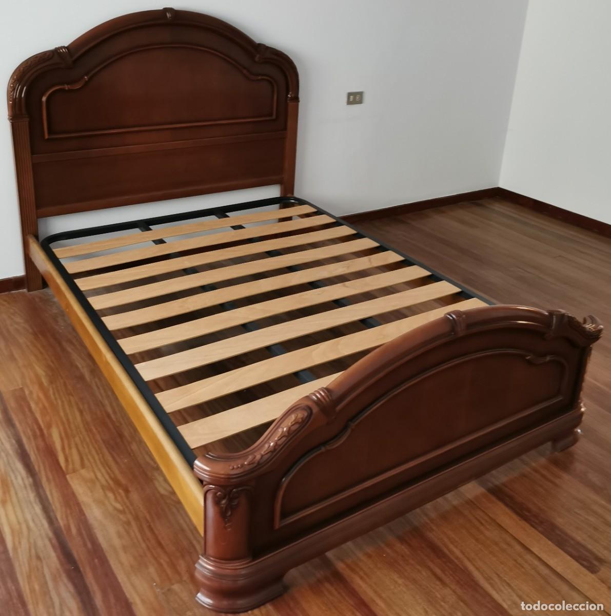 Vintage: Cama y dos Mesillas con tapas de Granito Blanco. - Foto 2
