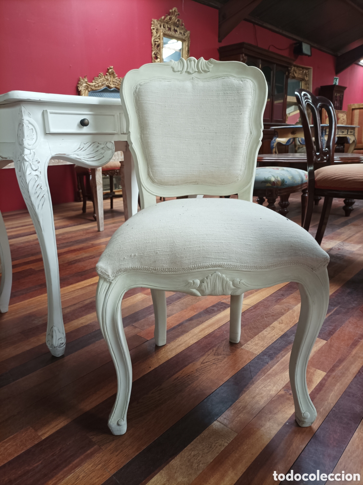 Vintage: Mesa escritorio y silla en blanco - Foto 3