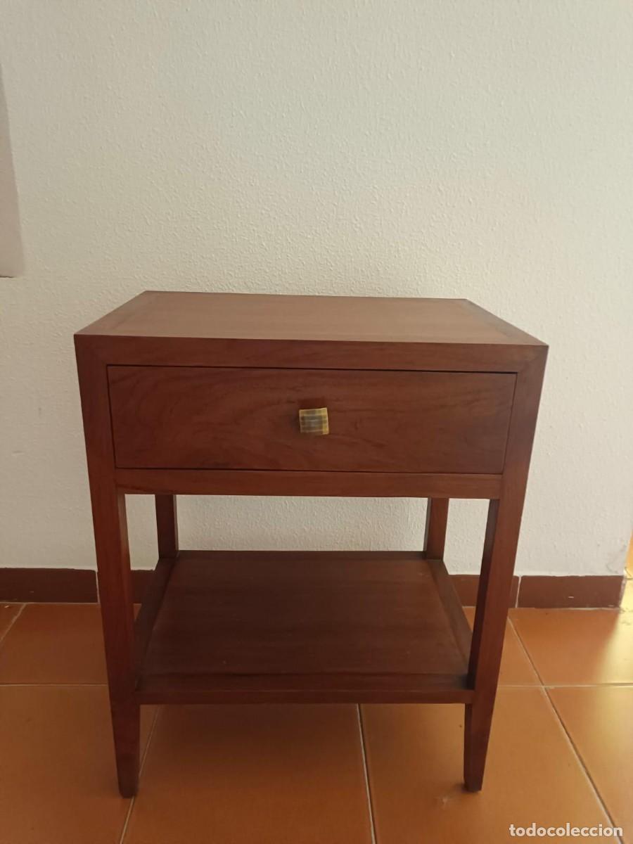 Vintage: MESA DE NOCHE DE TECA PRIMERA DE DOS - Foto 4