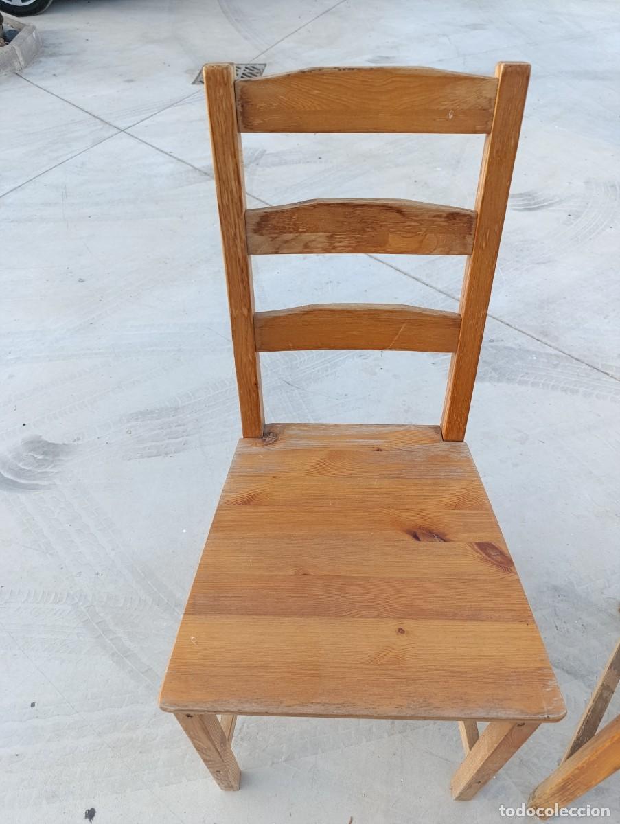 Vintage: Sillas de madera de pino para restaurar. - Foto 2