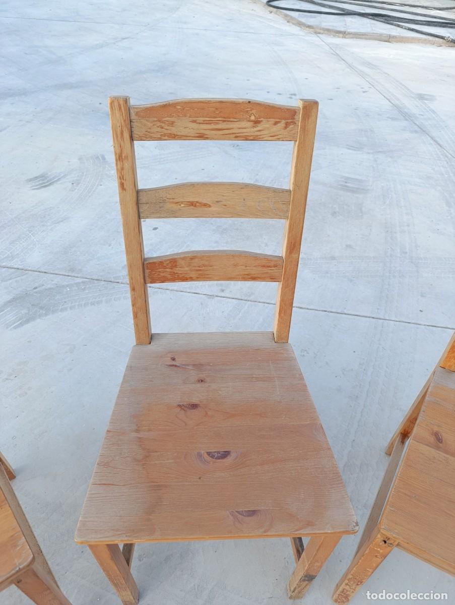 Vintage: Sillas de madera de pino para restaurar. - Foto 3