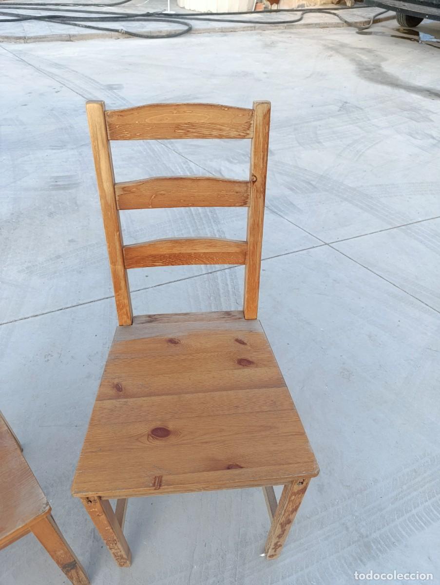 Vintage: Sillas de madera de pino para restaurar. - Foto 4