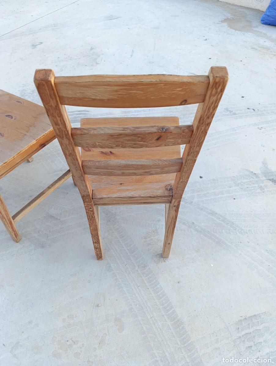 Vintage: Sillas de madera de pino para restaurar. - Foto 5