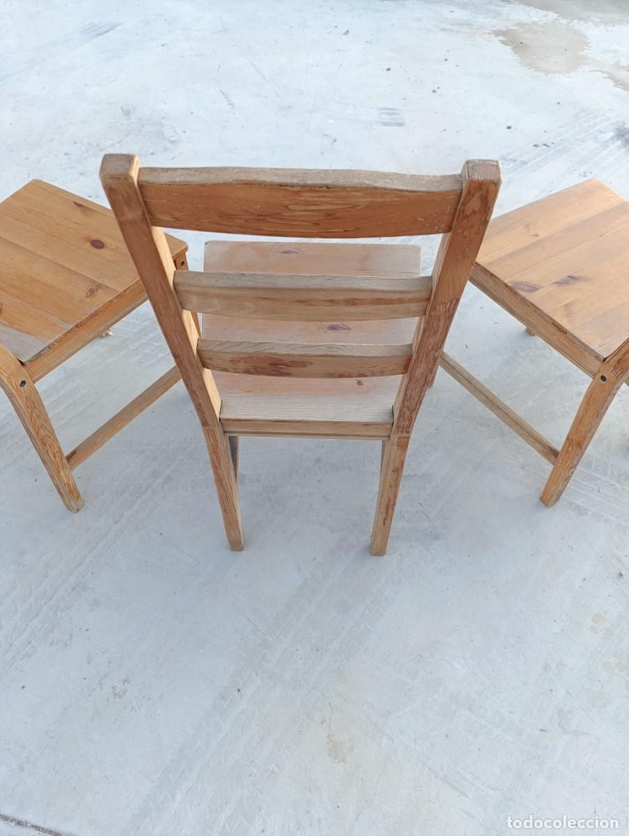 Vintage: Sillas de madera de pino para restaurar. - Foto 6