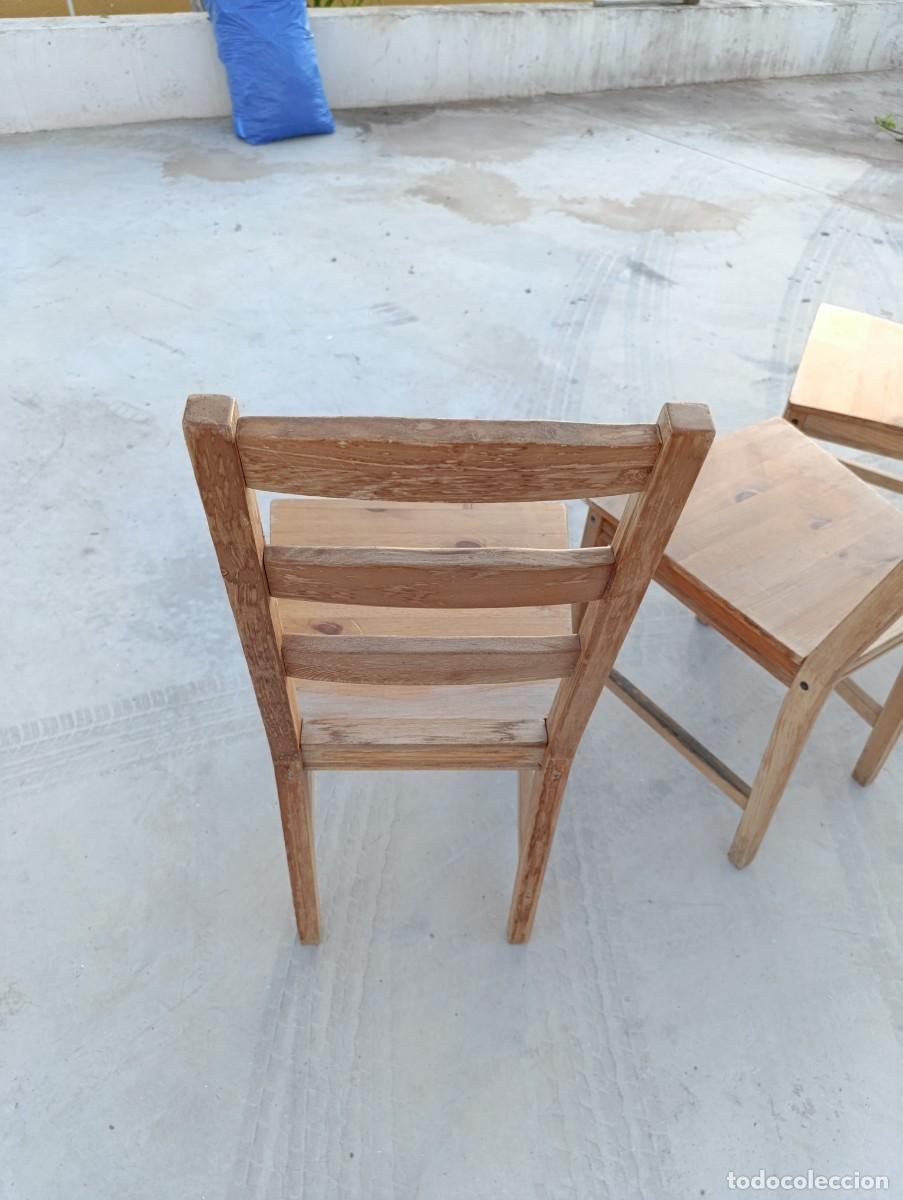 Vintage: Sillas de madera de pino para restaurar. - Foto 7