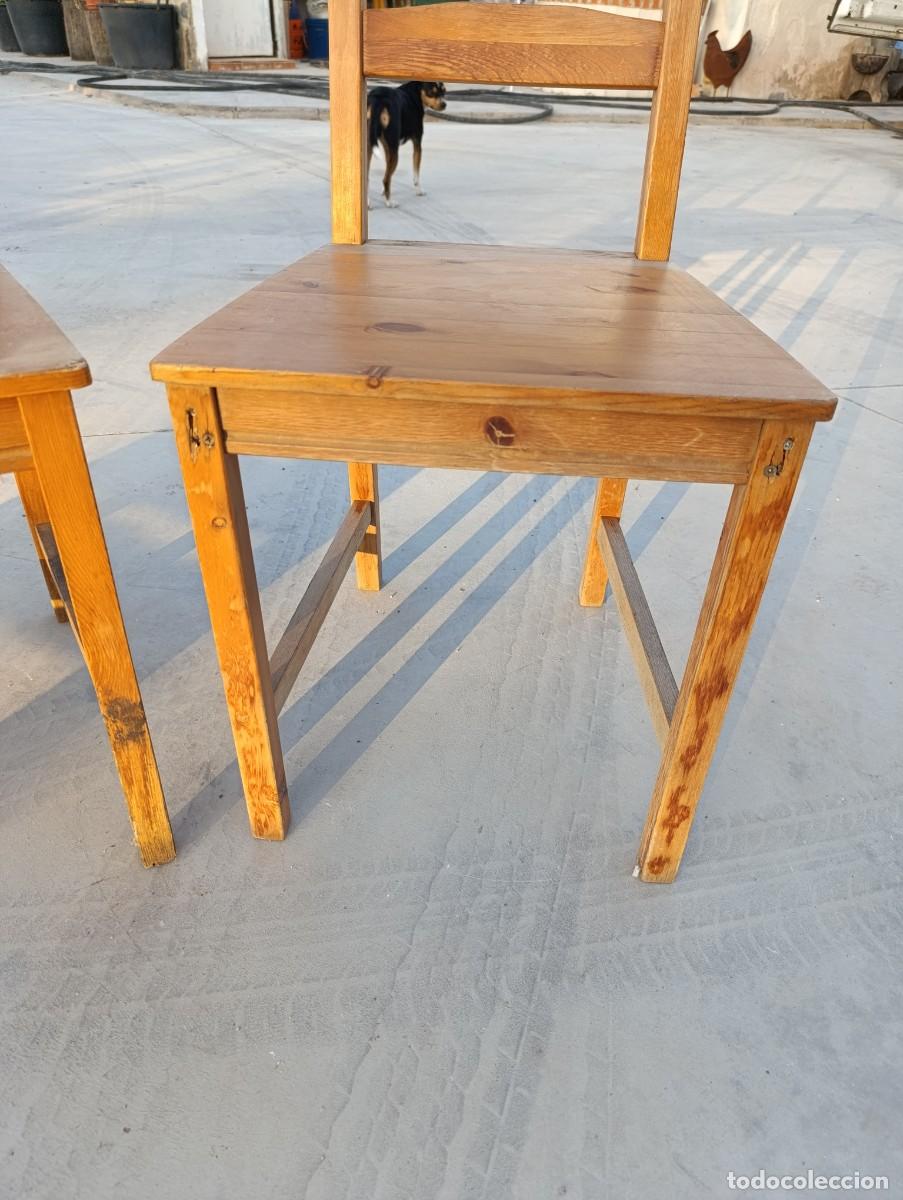 Vintage: Sillas de madera de pino para restaurar. - Foto 8