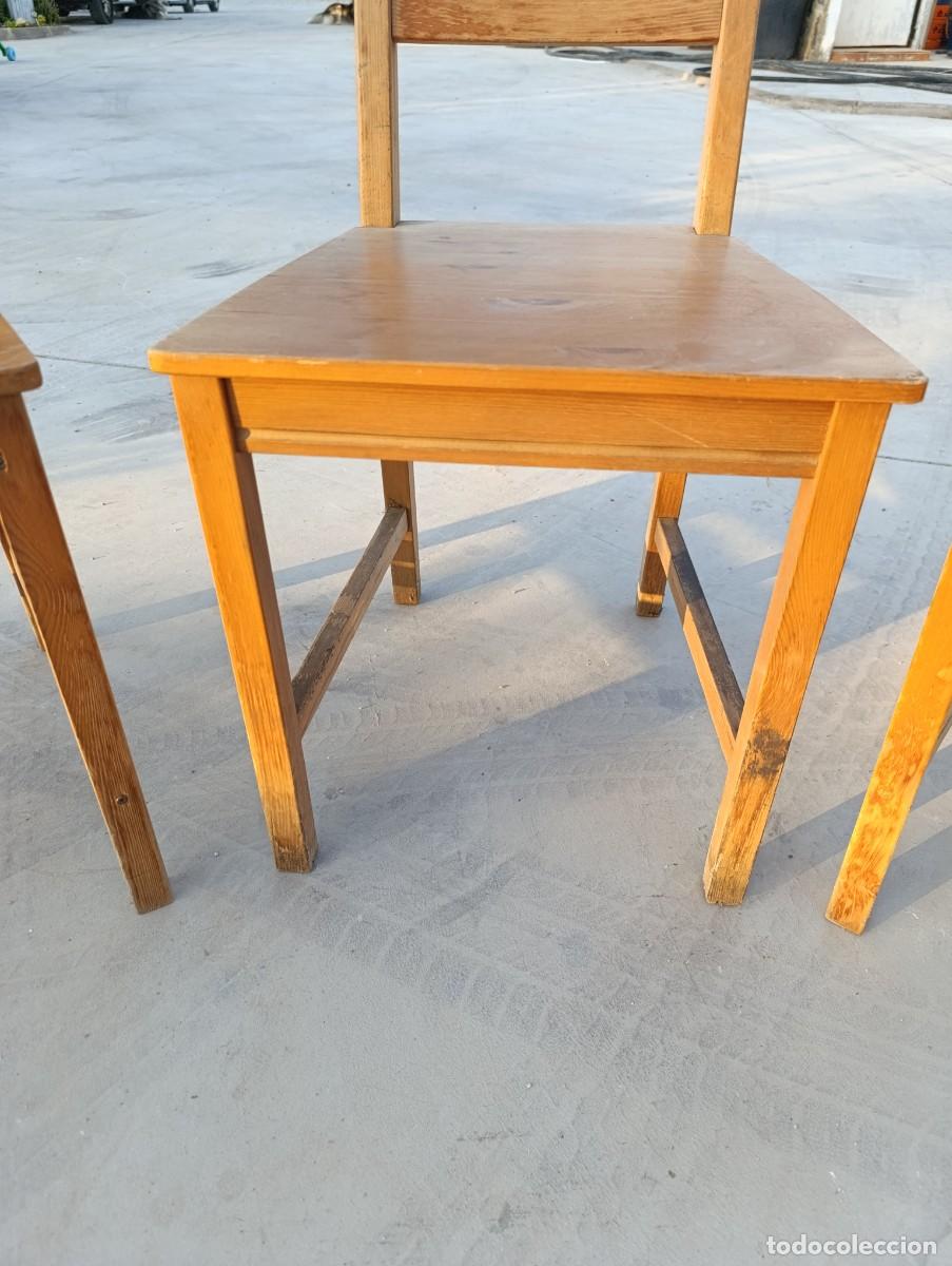 Vintage: Sillas de madera de pino para restaurar. - Foto 9