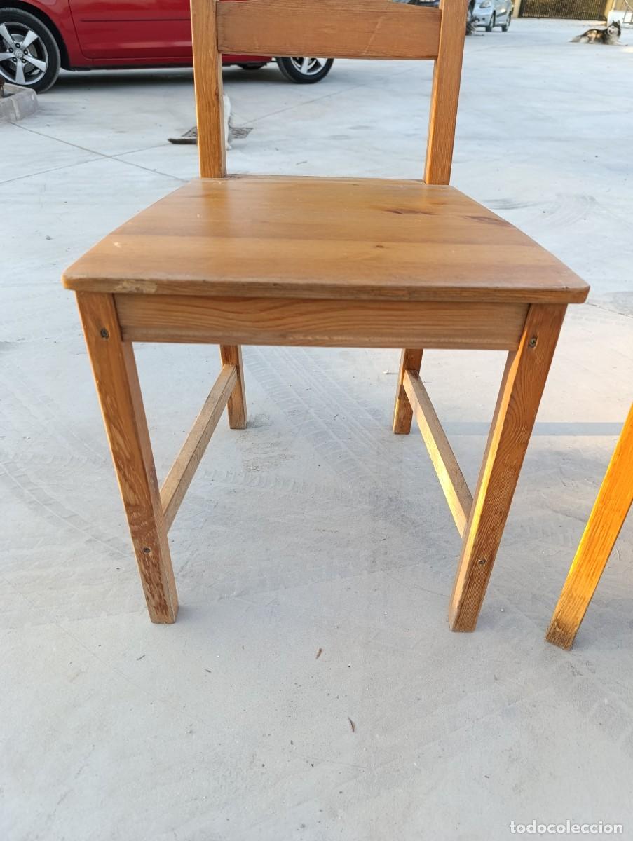 Vintage: Sillas de madera de pino para restaurar. - Foto 10