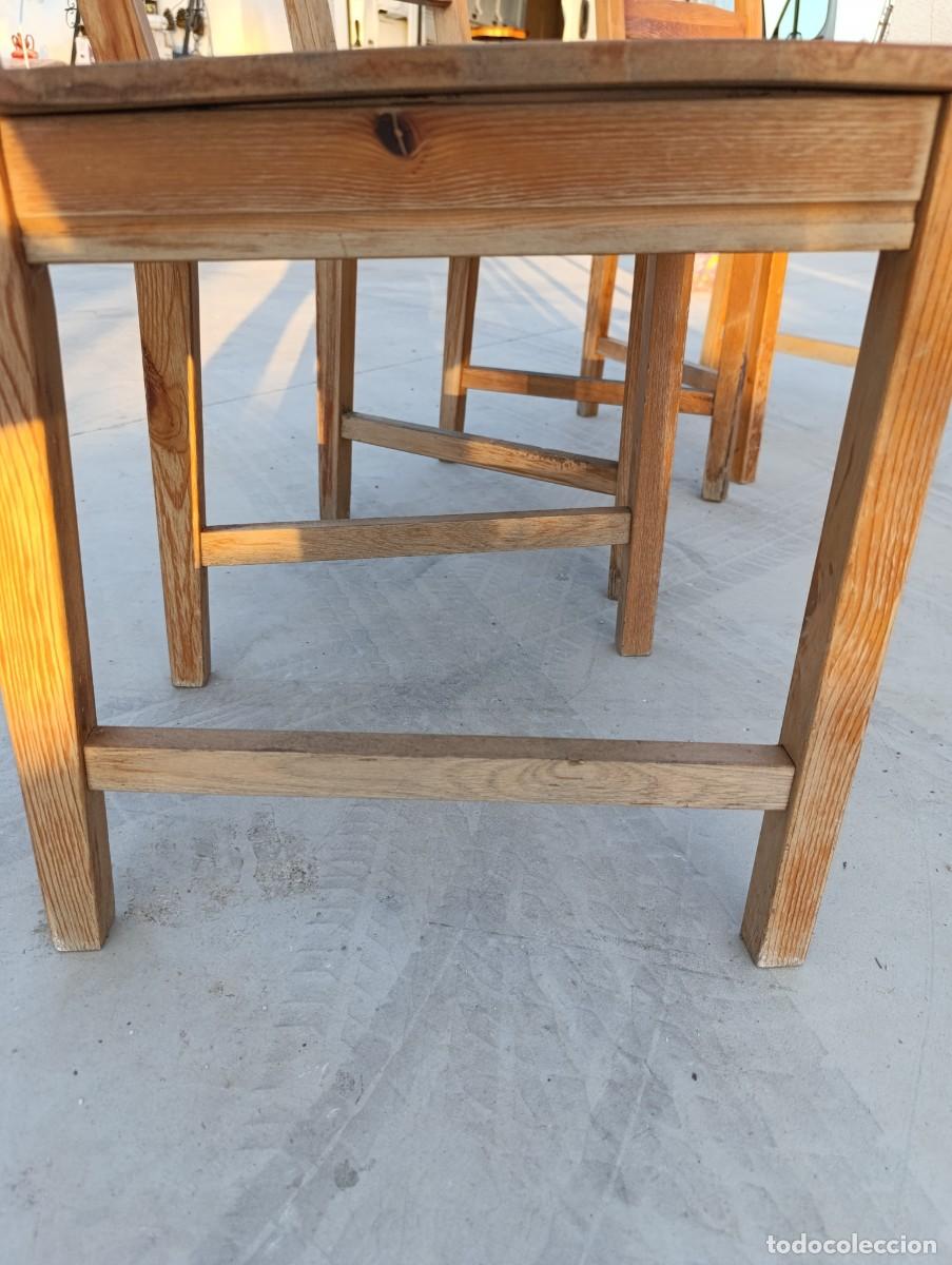Vintage: Sillas de madera de pino para restaurar. - Foto 13