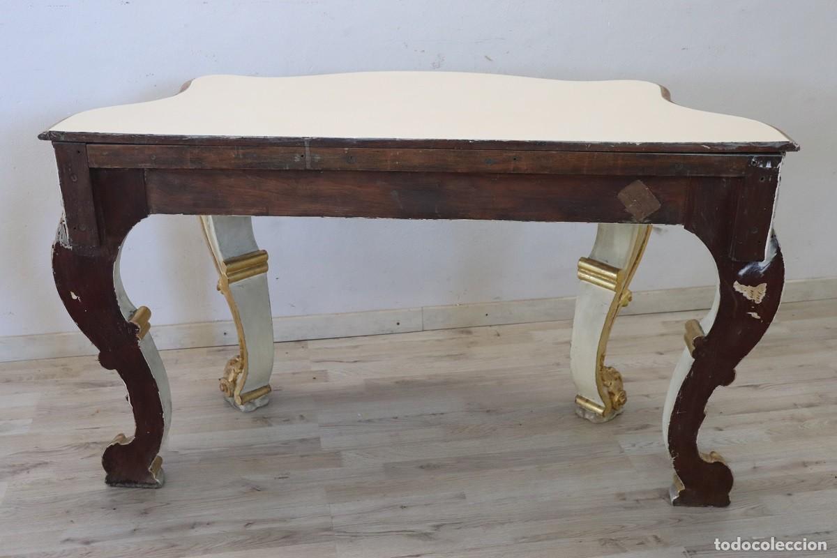 Vintage: Consola de madera tallada y dorada - Foto 9