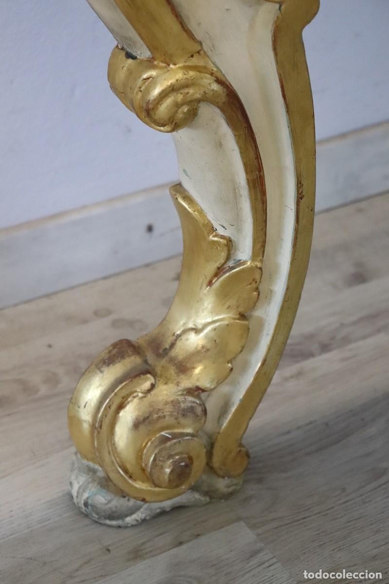 Vintage: Consola de madera tallada y dorada - Foto 11