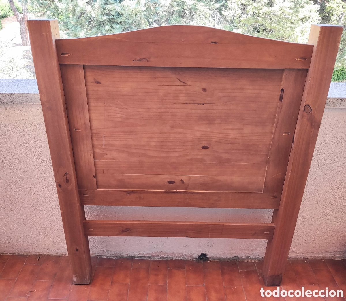 Vintage: Cabecero de madera maciza de cama 90