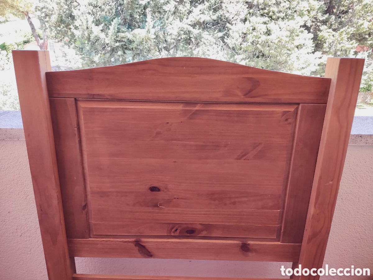 Vintage: Cabecero de madera maciza de cama 90 - Foto 8