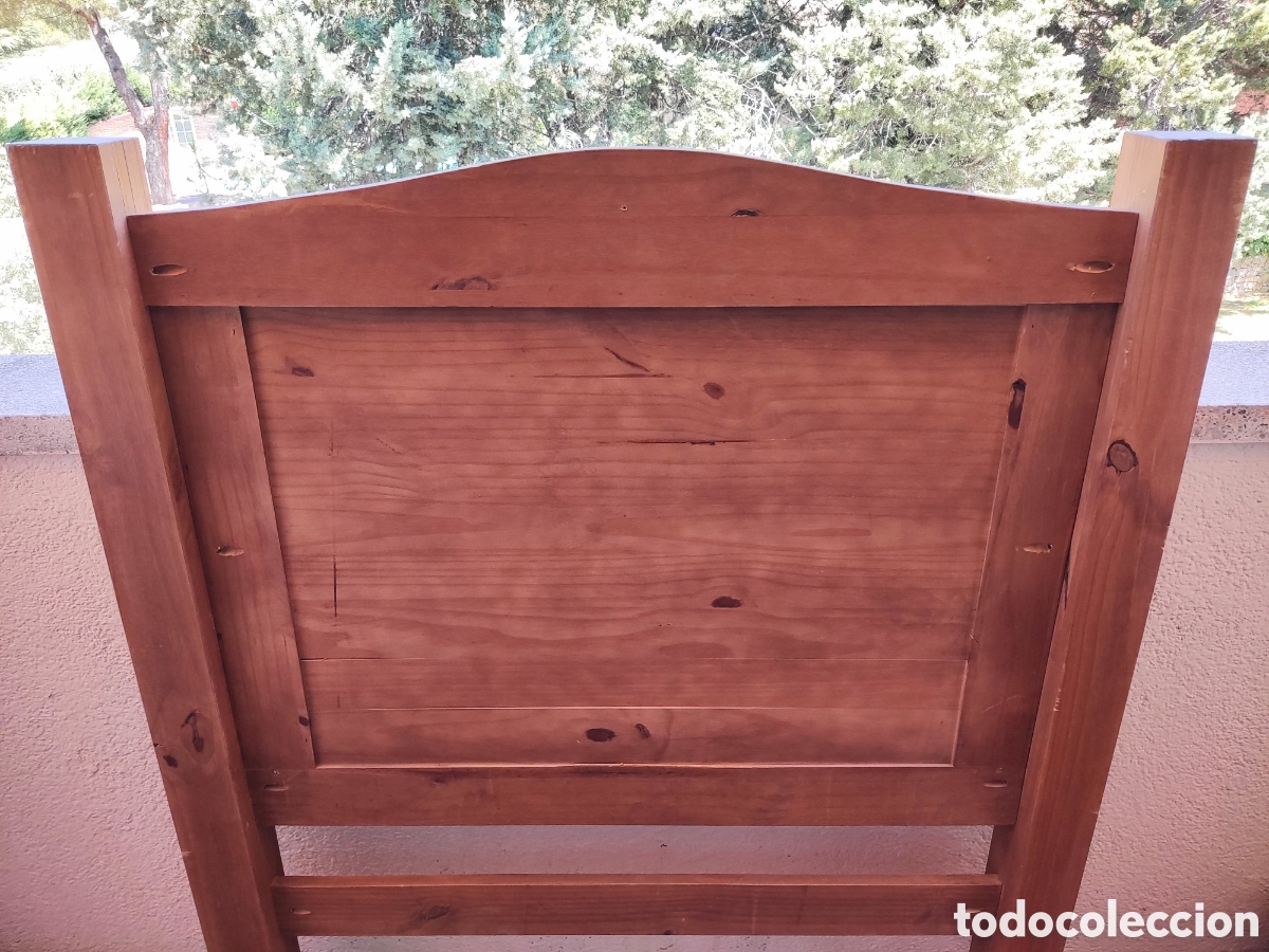 Vintage: Cabecero de madera maciza de cama 90 - Foto 2