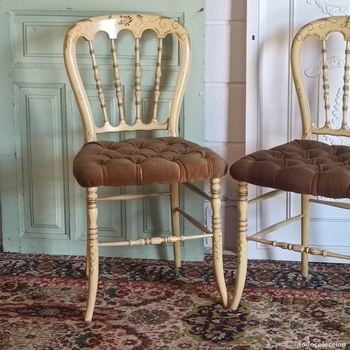 Vintage: PAREJA DE SILLAS ESTILO NAPOLE&Oacute;N. - Foto 2