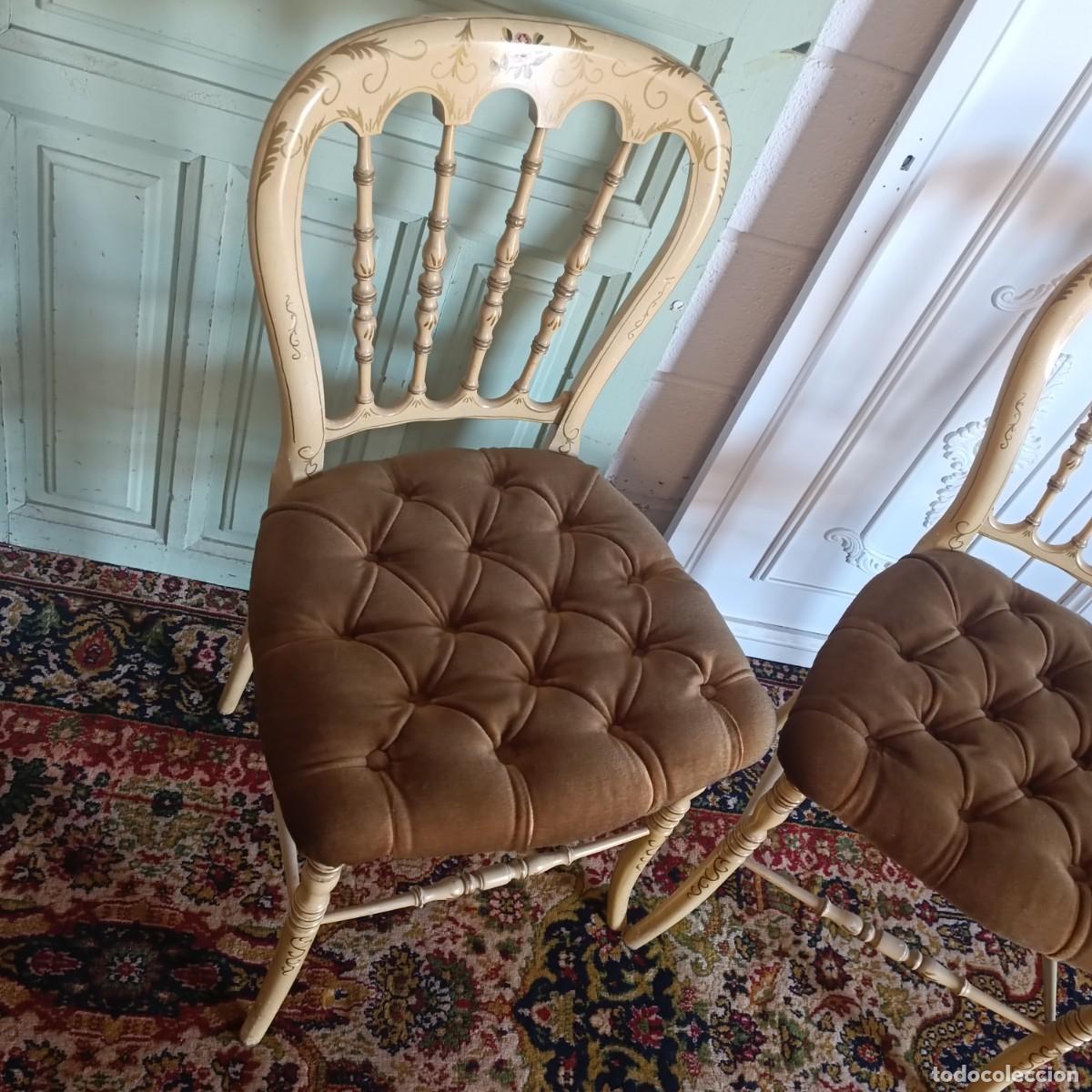 Vintage: PAREJA DE SILLAS ESTILO NAPOLE&Oacute;N. - Foto 4