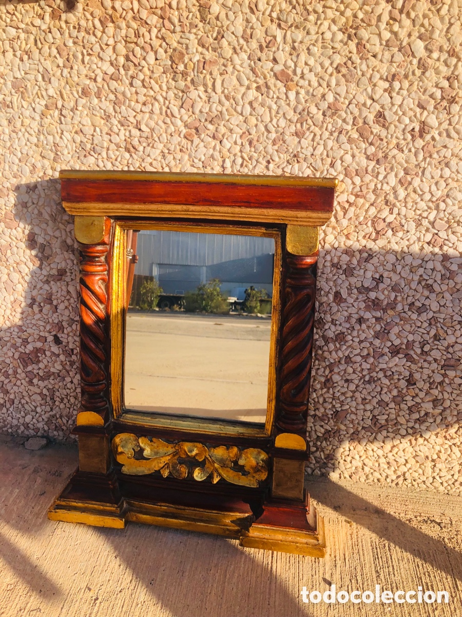 Vintage: Espejo de Madera acabado artesanal - Foto 1