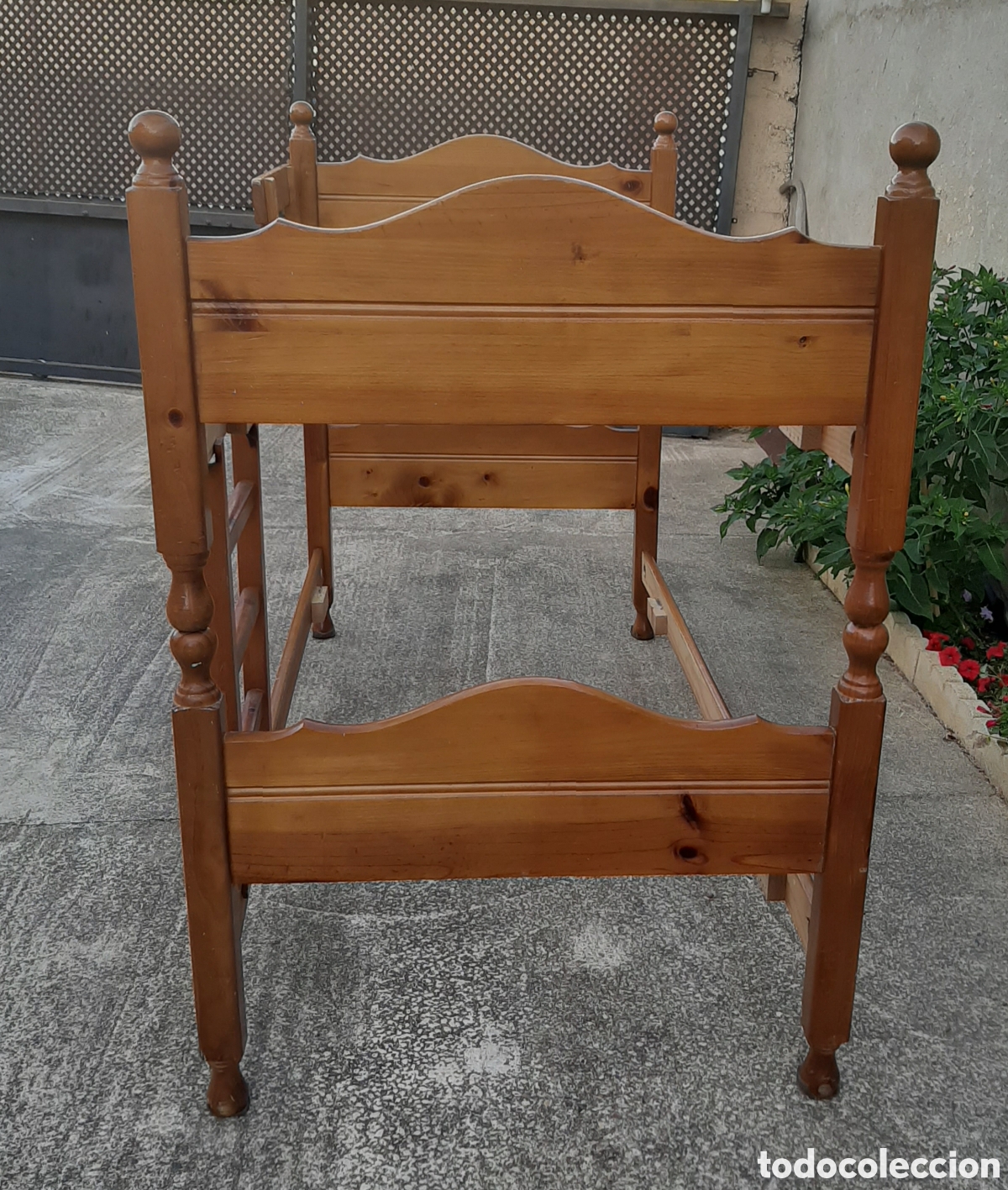 Vintage: Litera de madera maciza, cama muy robusta - Foto 4
