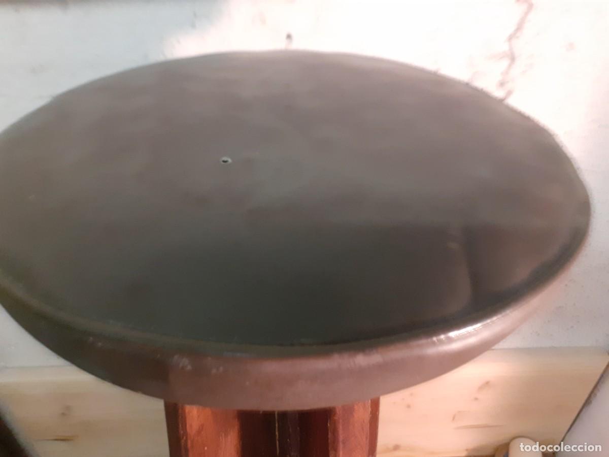 Vintage: Taburete alto ingl&eacute;s madera y cuero - Foto 2