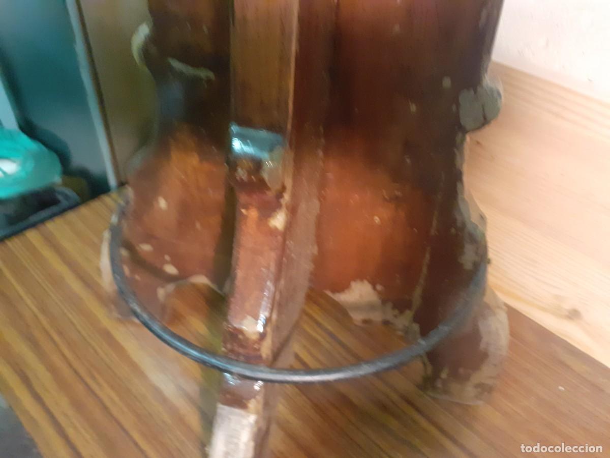 Vintage: Taburete alto ingl&eacute;s madera y cuero - Foto 5