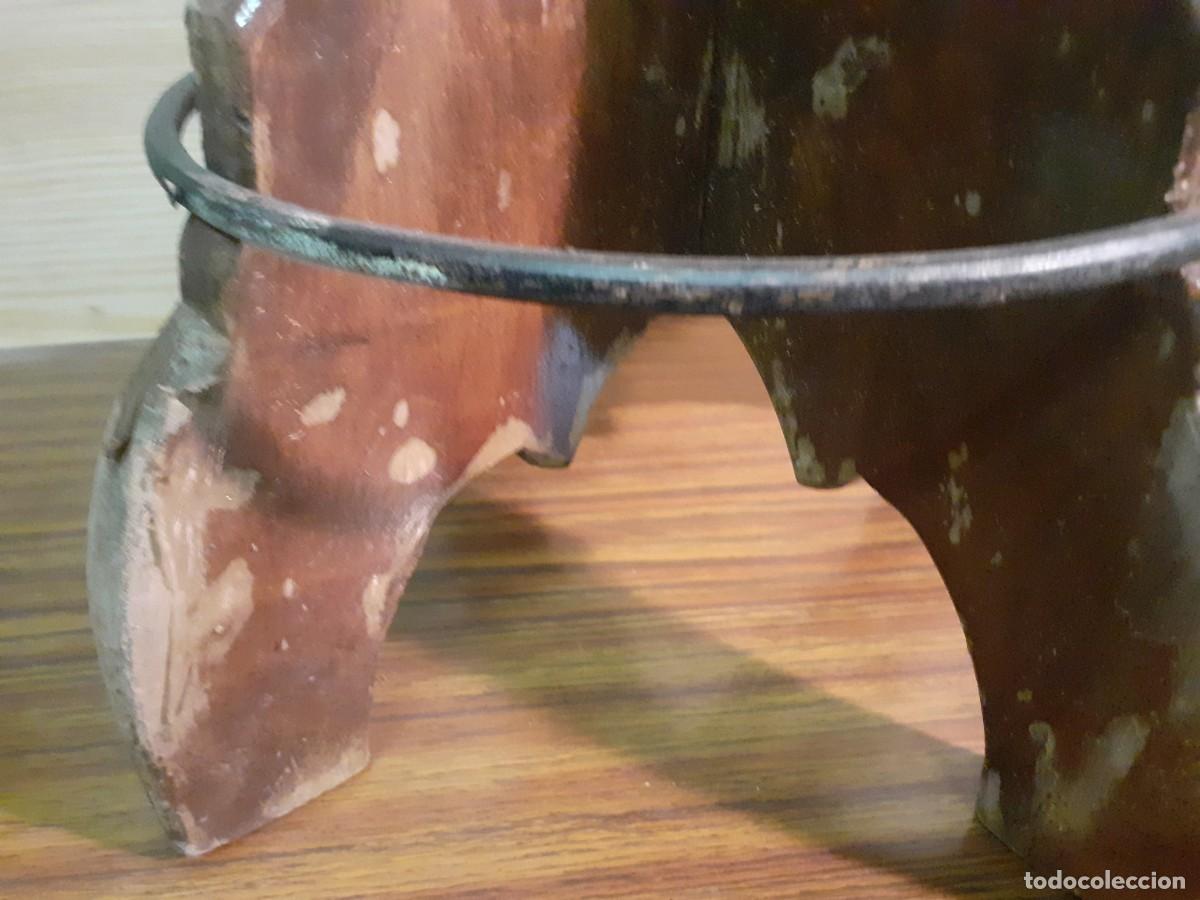 Vintage: Taburete alto ingl&eacute;s madera y cuero - Foto 6