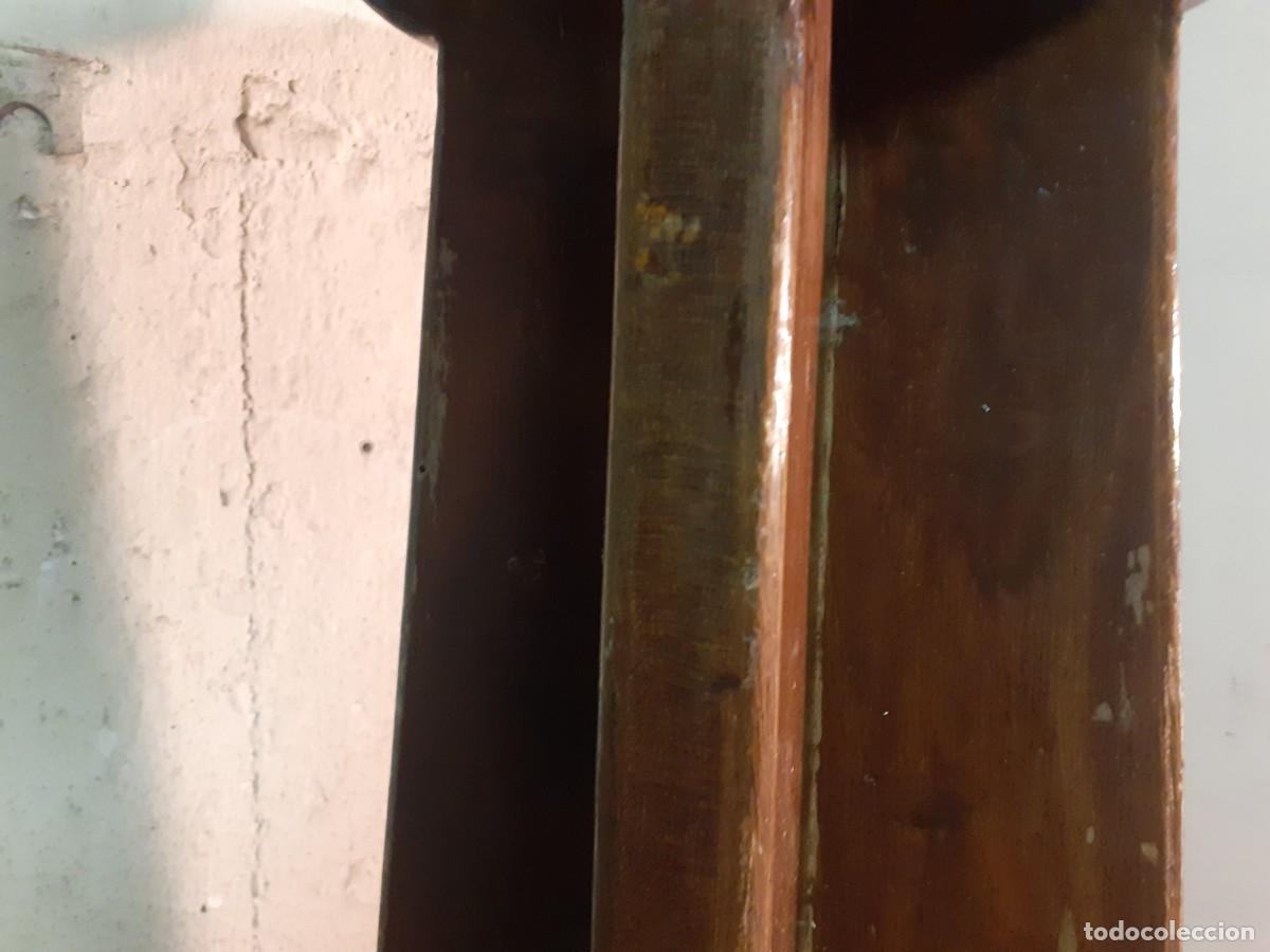 Vintage: Taburete alto ingl&eacute;s madera y cuero - Foto 9